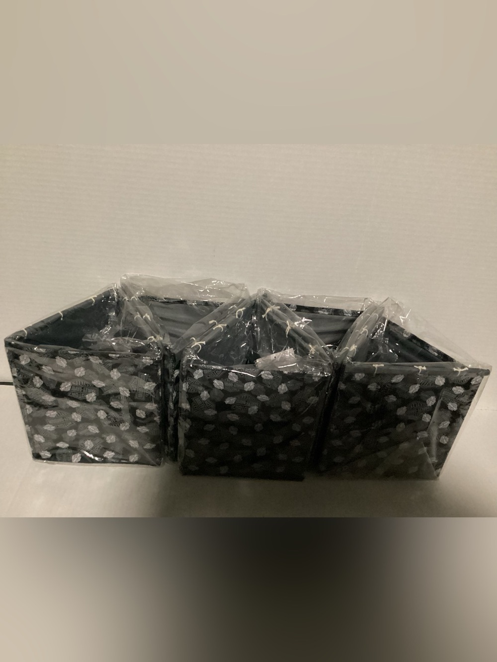 Harley-Davidson Black Patterned Fabric bean bag tent Storage Bins (Set of 5)